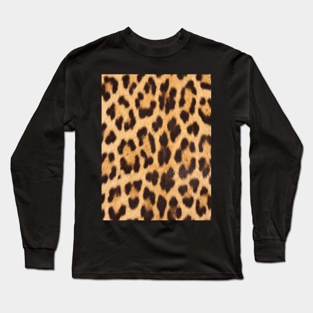 1980s safari animal brown  tan cheetah leopard print Long Sleeve T-Shirt by Tina